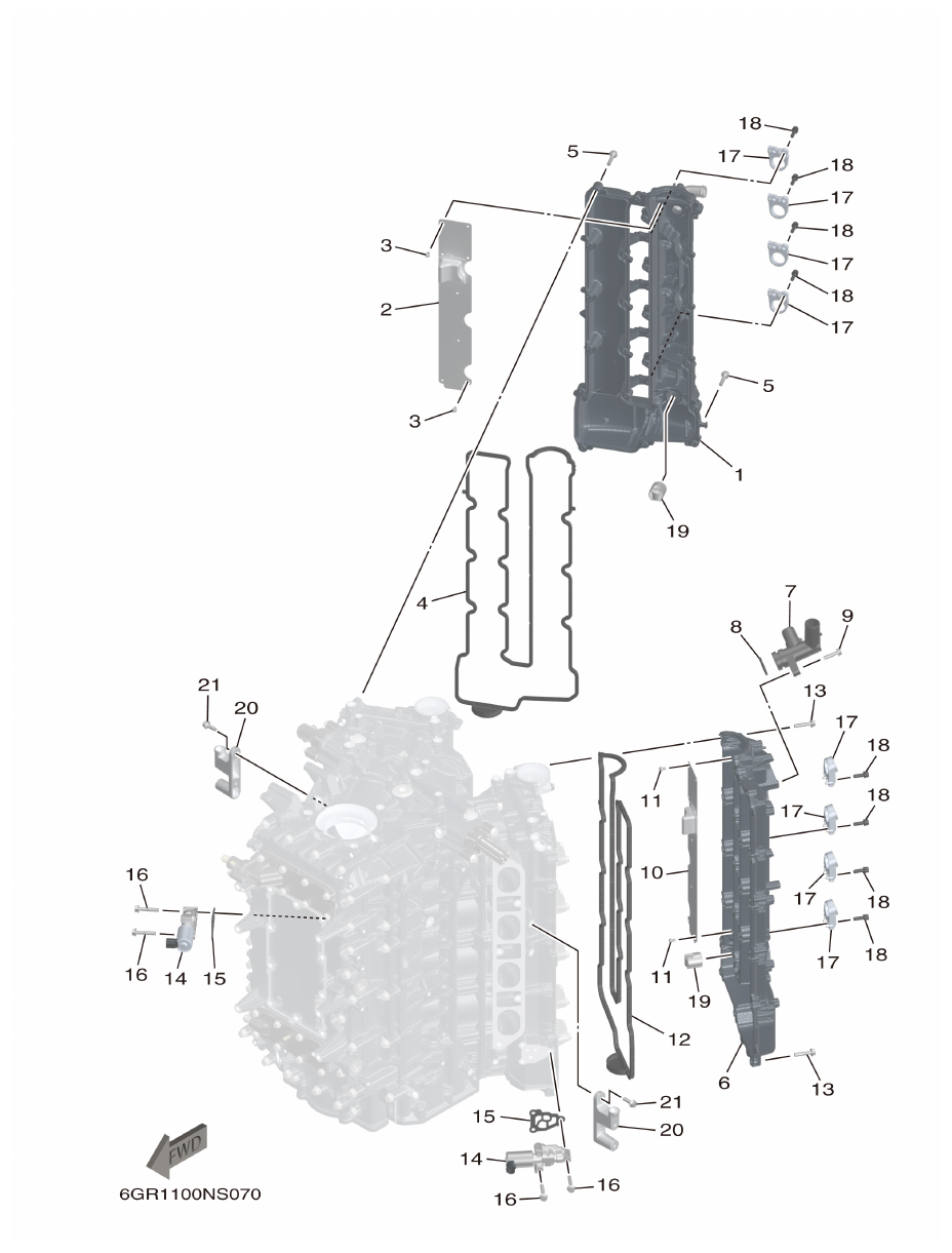 Yamaha XF425NSA2, XF425NSA7 CYLINDER & CRANKCASE 3 parts diagram